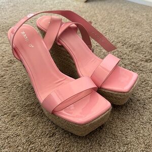 Pink Patent Wedge